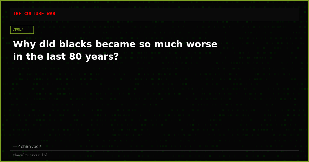 Why did blacks became so much worse in the last 80 years?