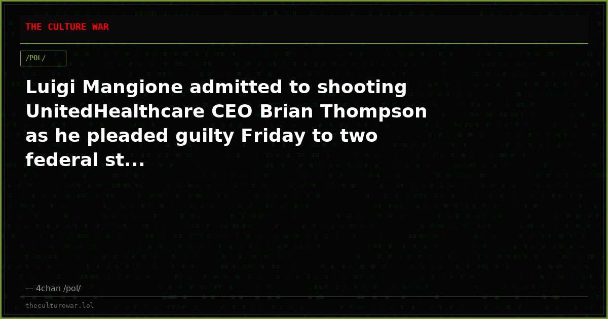 Luigi Mangione admitted to shooting UnitedHealthcare CEO Brian Thompson as he pleaded guilty Friday to two federal st...