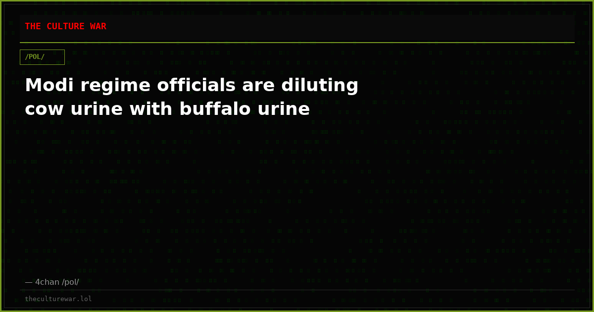 Modi regime officials are diluting cow urine with buffalo urine