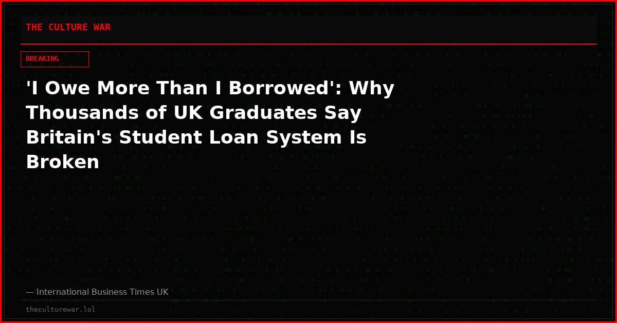 'I Owe More Than I Borrowed': Why Thousands of UK Graduates Say Britain's Student Loan System Is Broken