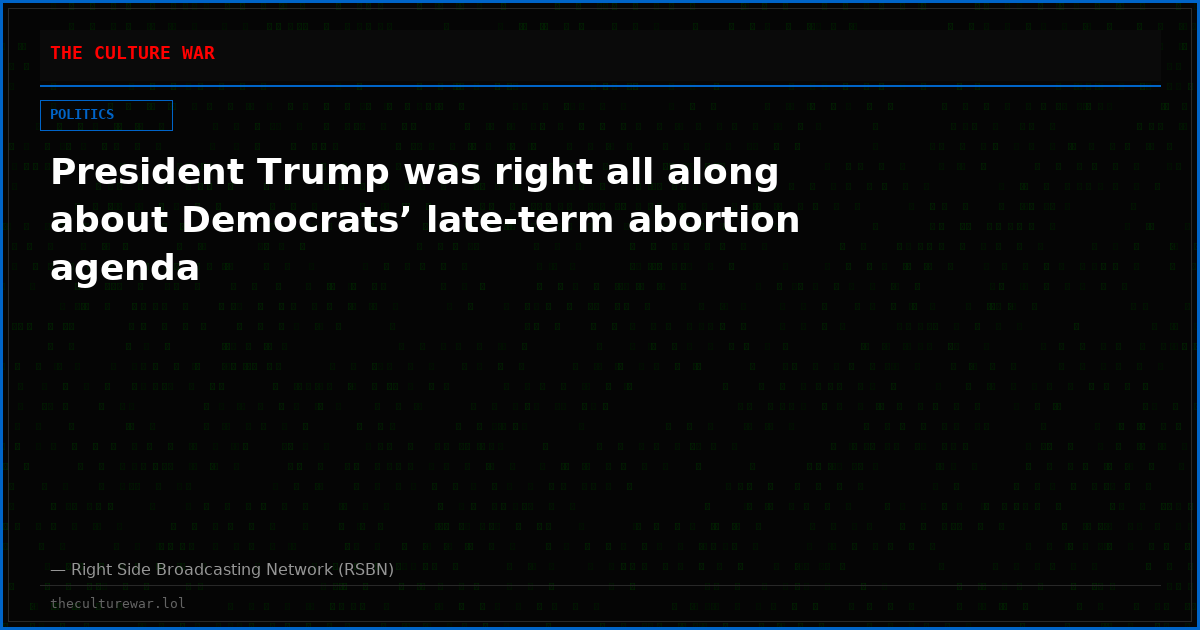 President Trump was right all along about Democrats’ late-term abortion agenda