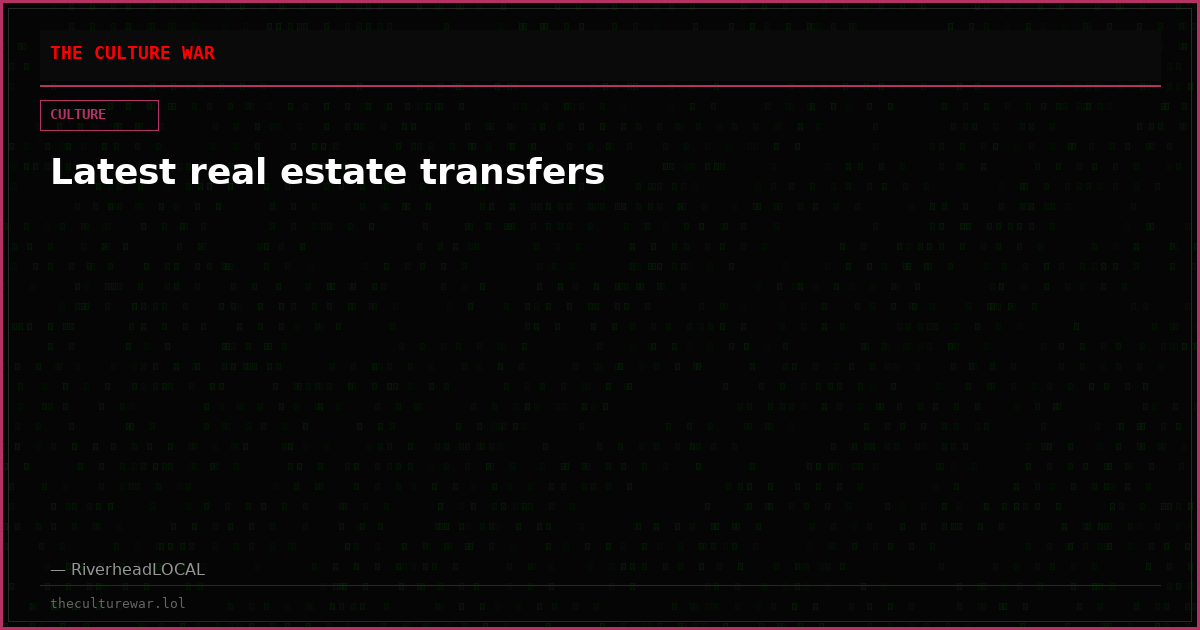 Latest real estate transfers