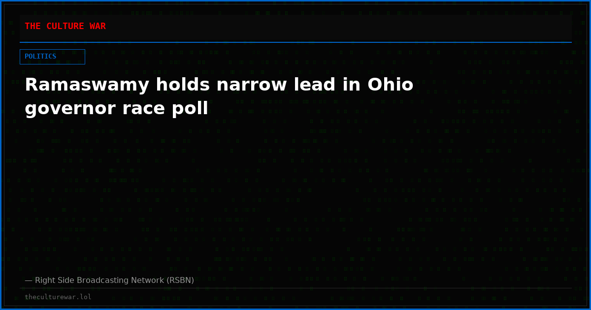 Ramaswamy holds narrow lead in Ohio governor race poll