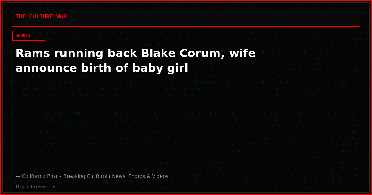 Rams running back Blake Corum, wife announce birth of baby girl
