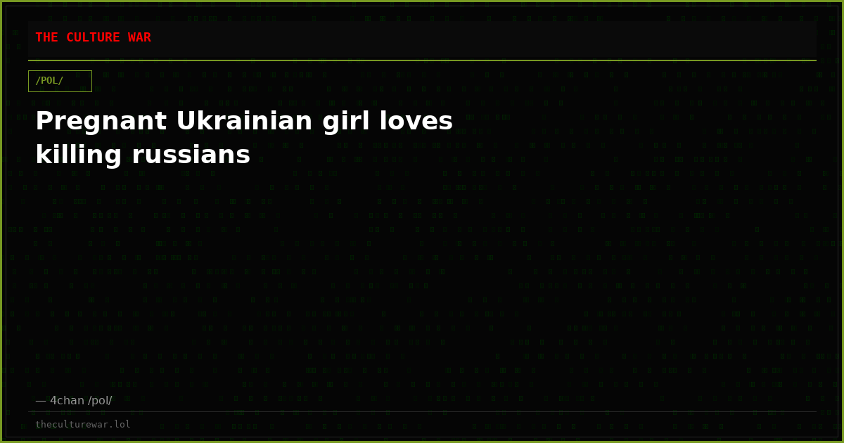 Pregnant Ukrainian girl loves killing russians