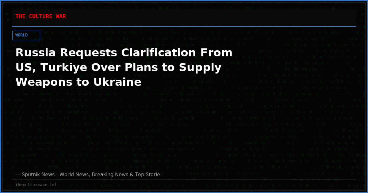 Russia Requests Clarification From US, Turkiye Over Plans to Supply Weapons to Ukraine