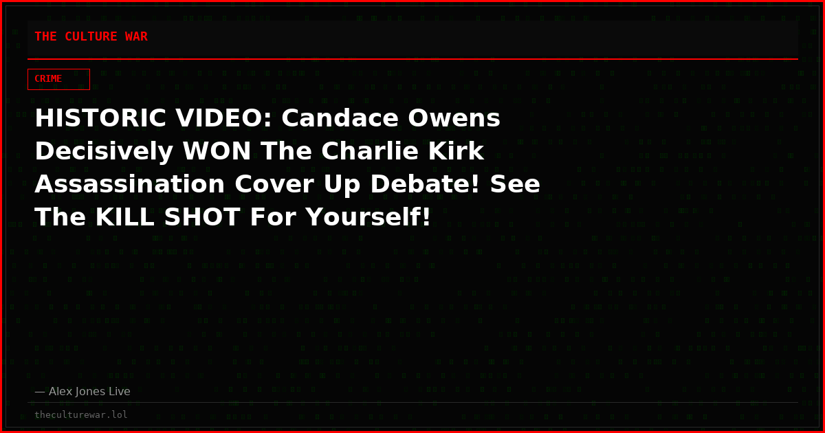 HISTORIC VIDEO: Candace Owens Decisively WON The Charlie Kirk Assassination Cover Up Debate! See The KILL SHOT For Yourself!