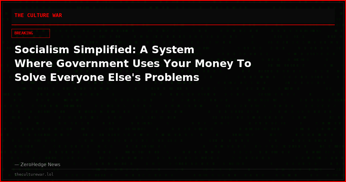 Socialism Simplified: A System Where Government Uses Your Money To Solve Everyone Else's Problems