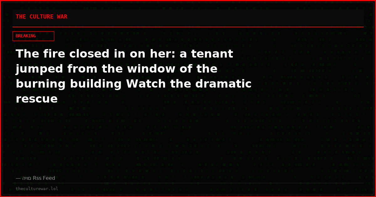The fire closed in on her: a tenant jumped from the window of the burning building Watch the dramatic rescue