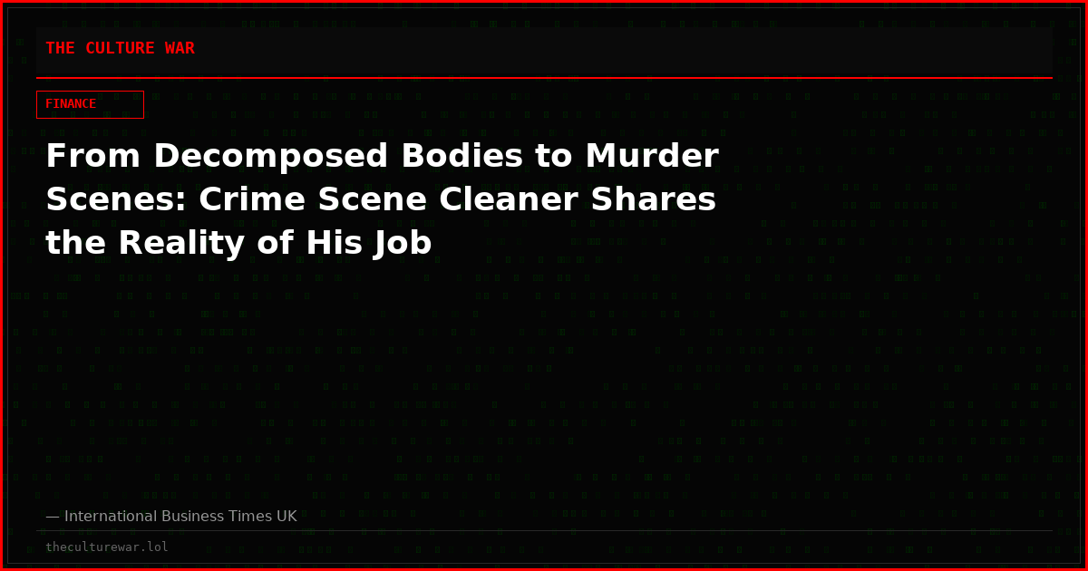 From Decomposed Bodies to Murder Scenes: Crime Scene Cleaner Shares the Reality of His Job