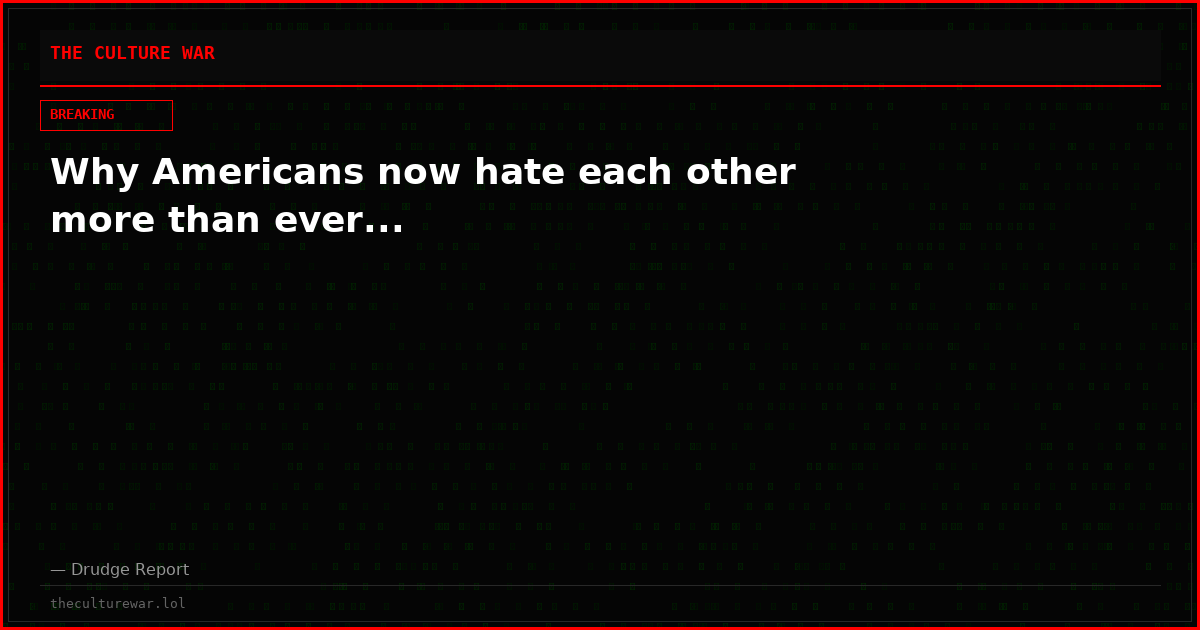 Why Americans now hate each other more than ever...