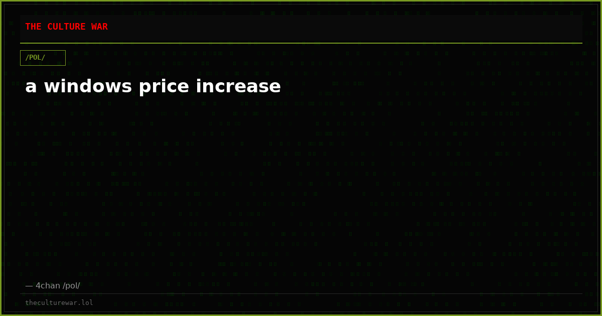 a windows price increase