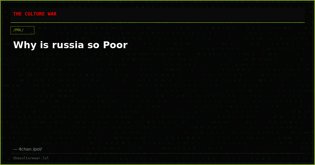 Why is russia so Poor