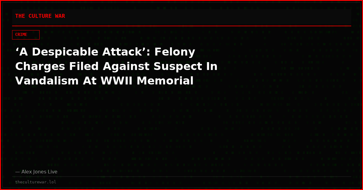 ‘A Despicable Attack’: Felony Charges Filed Against Suspect In Vandalism At WWII Memorial