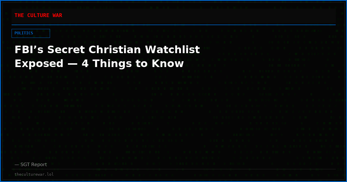 FBI’s Secret Christian Watchlist Exposed — 4 Things to Know