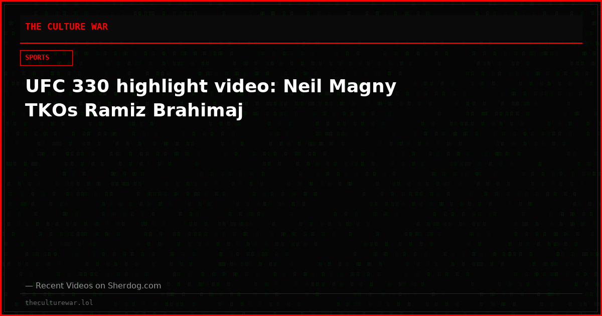 UFC 330 highlight video: Neil Magny TKOs Ramiz Brahimaj