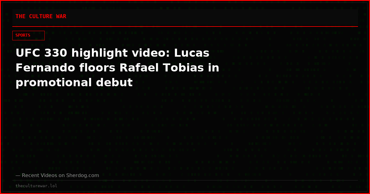 UFC 330 highlight video: Lucas Fernando floors Rafael Tobias in promotional debut