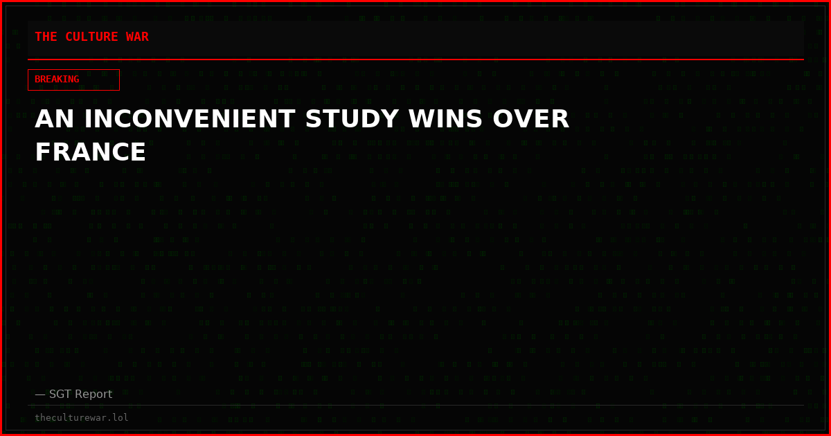 AN INCONVENIENT STUDY WINS OVER FRANCE