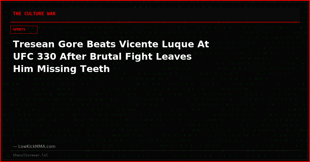 Tresean Gore Beats Vicente Luque At UFC 330 After Brutal Fight Leaves Him Missing Teeth