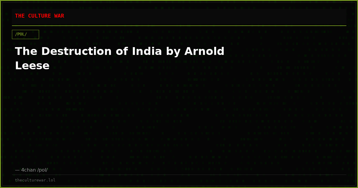 The Destruction of India by Arnold Leese
