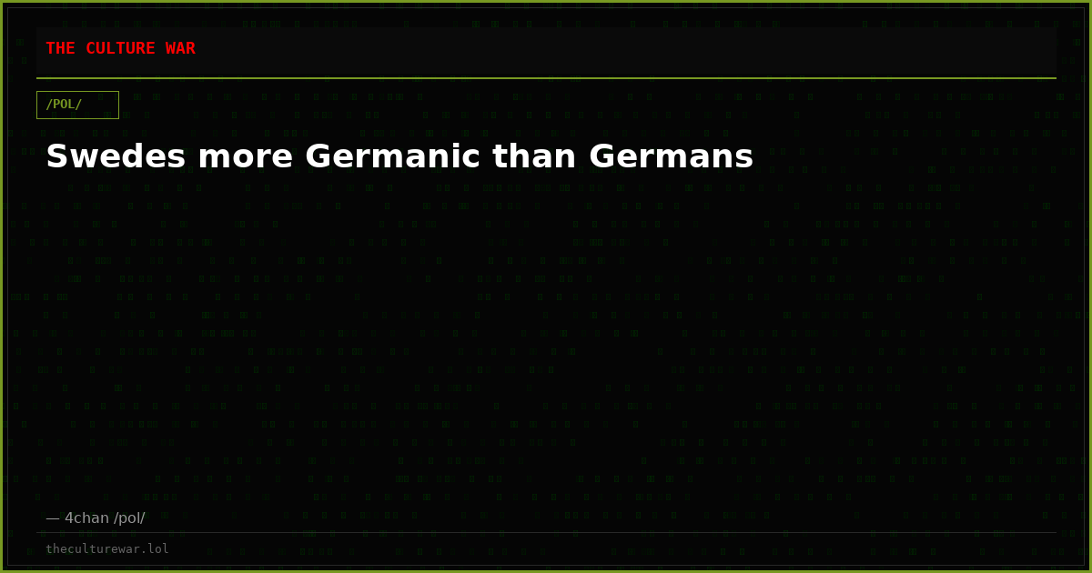Swedes more Germanic than Germans