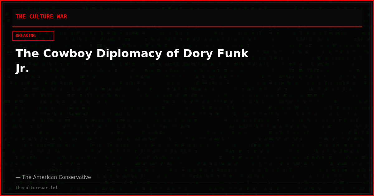 The Cowboy Diplomacy of Dory Funk Jr.
