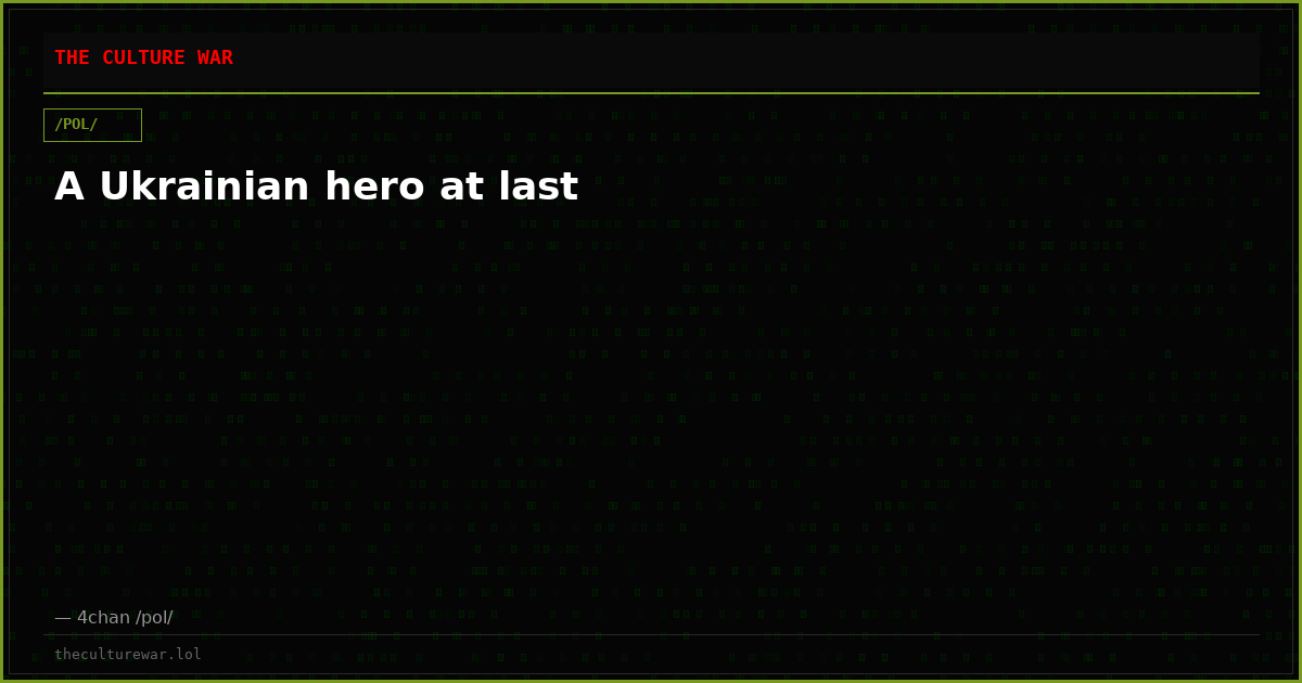 A Ukrainian hero at last