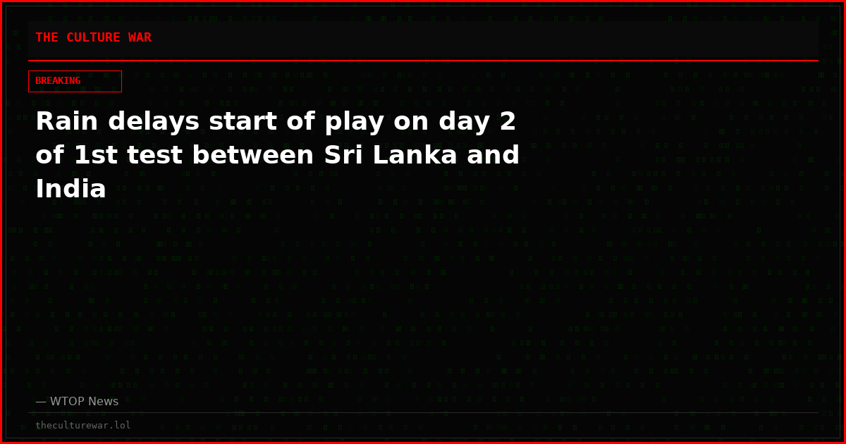 Rain delays start of play on day 2 of 1st test between Sri Lanka and India