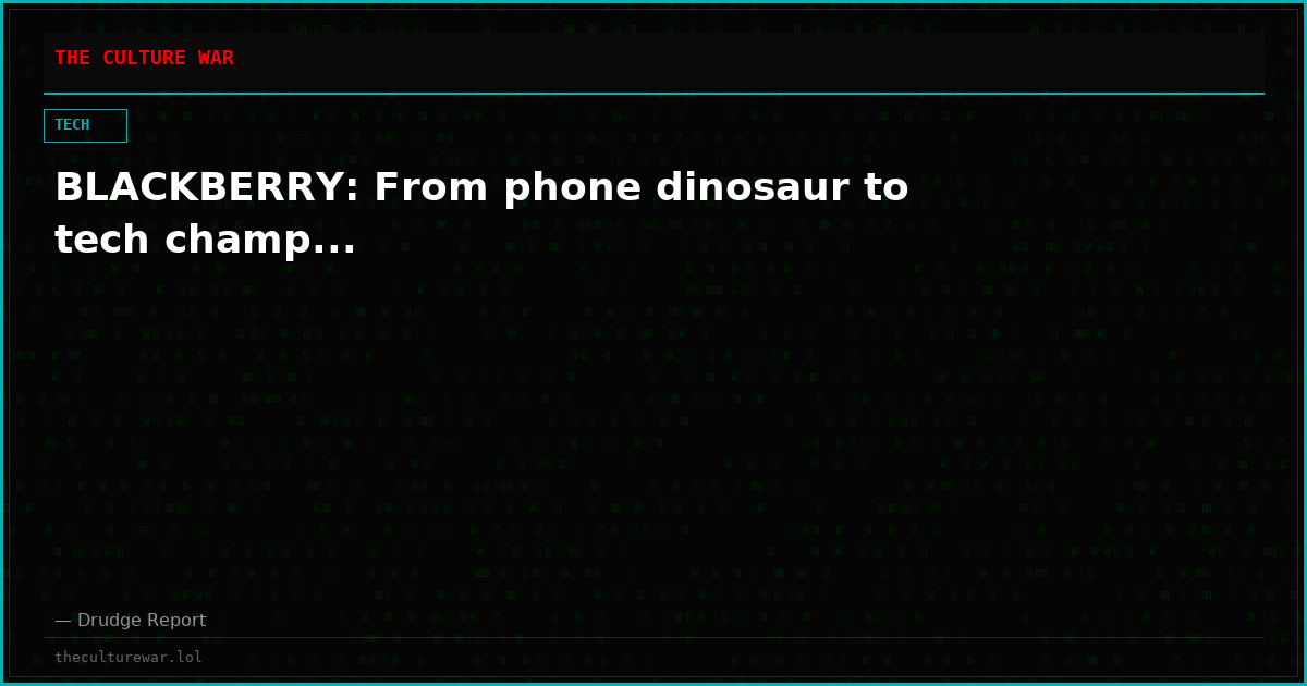 BLACKBERRY: From phone dinosaur to tech champ...