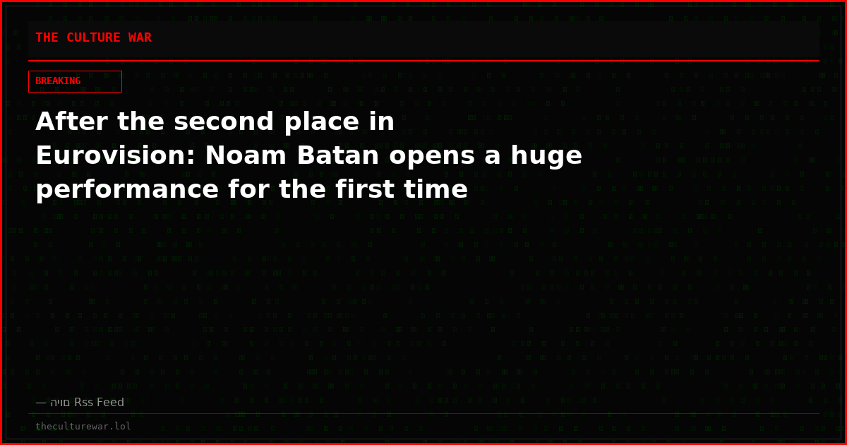 After the second place in Eurovision: Noam Batan opens a huge performance for the first time