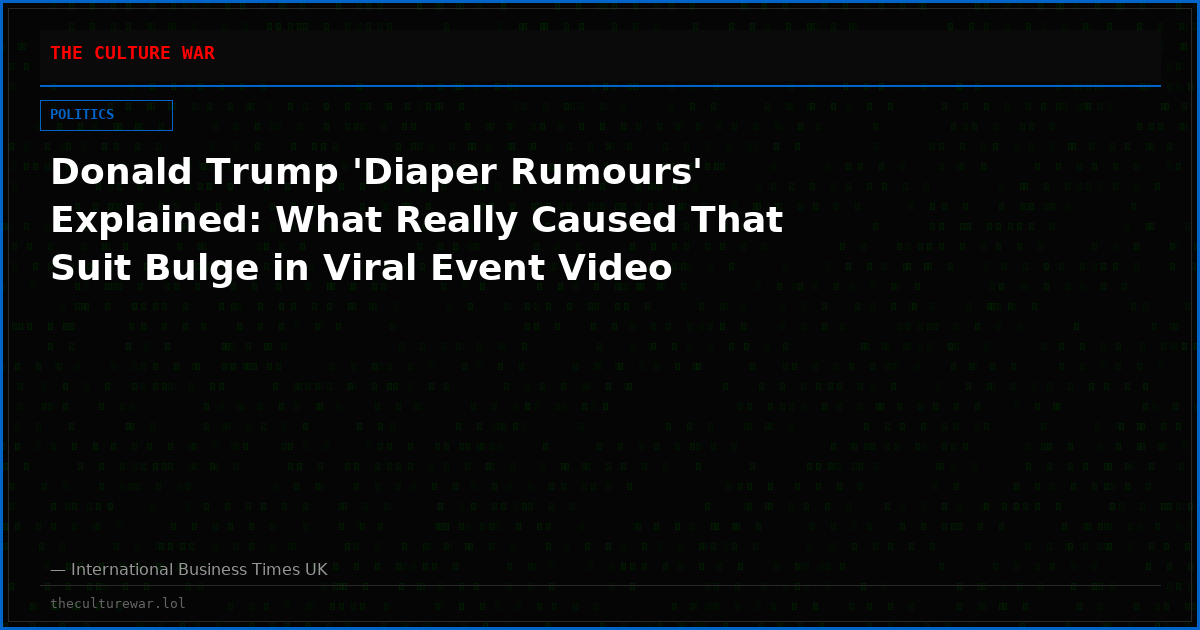 Donald Trump 'Diaper Rumours' Explained: What Really Caused That Suit Bulge in Viral Event Video