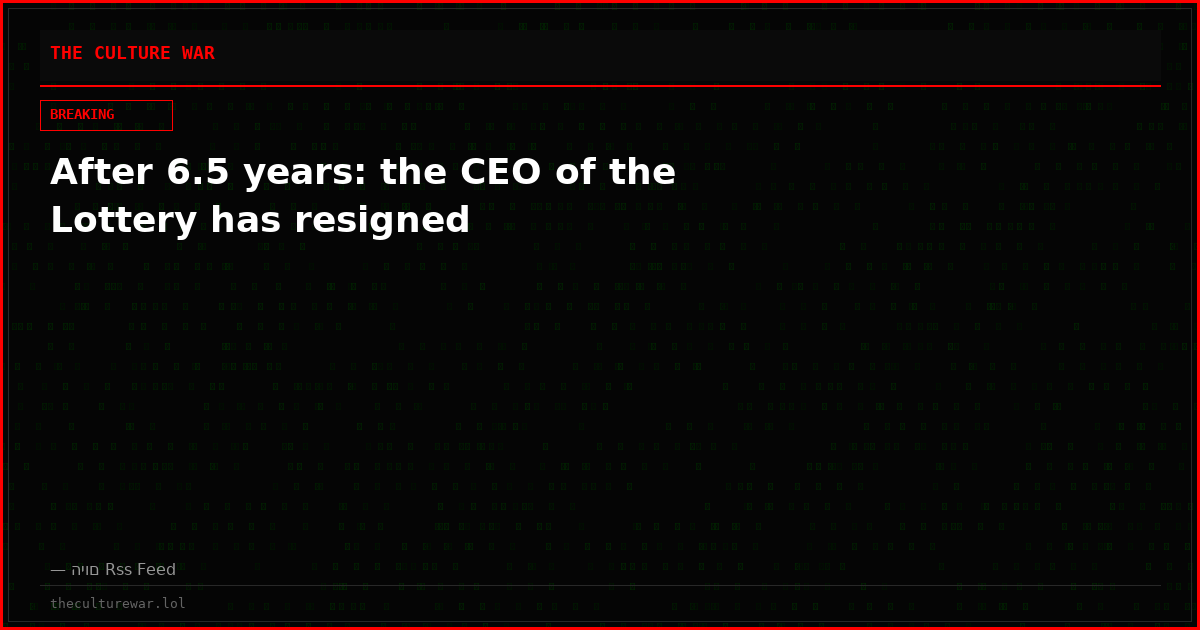 After 6.5 years: the CEO of the Lottery has resigned