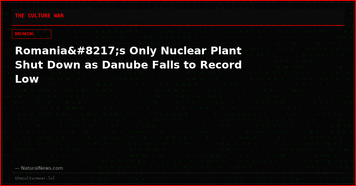 Romania’s Only Nuclear Plant Shut Down as Danube Falls to Record Low