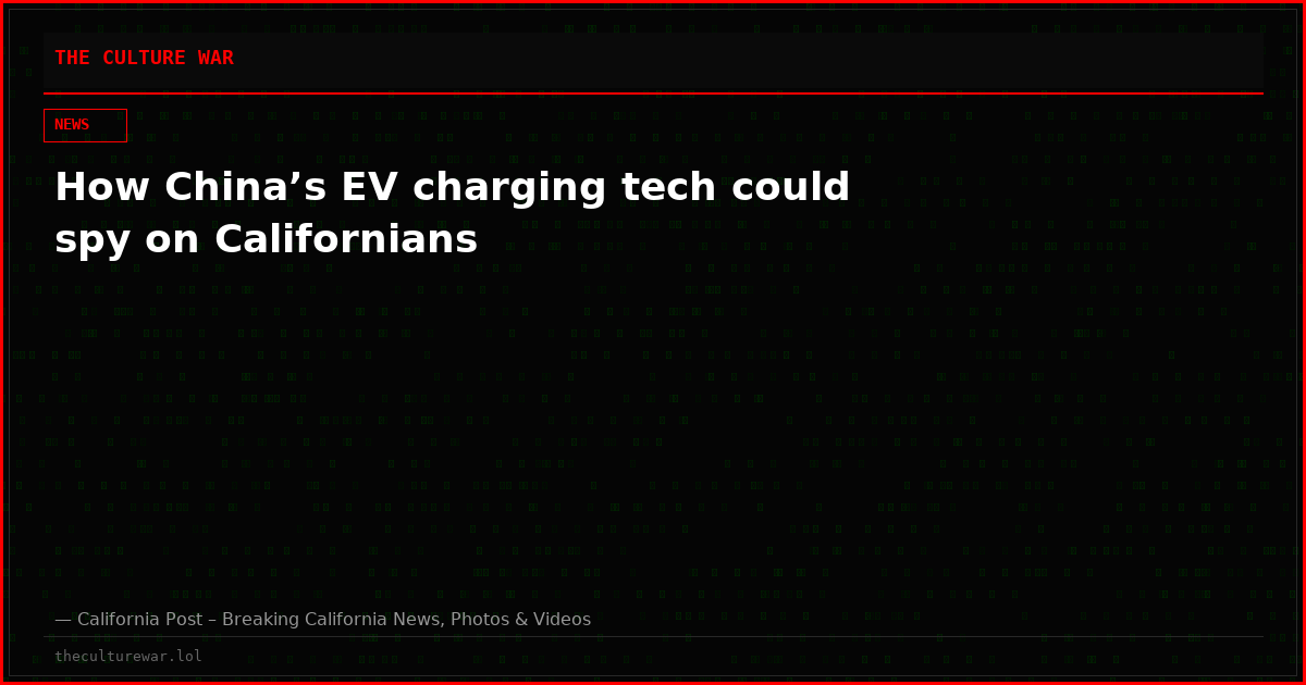 How China’s EV charging tech could spy on Californians