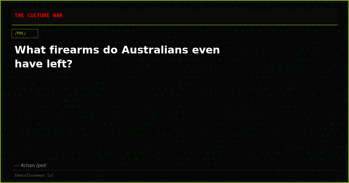 What firearms do Australians even have left?