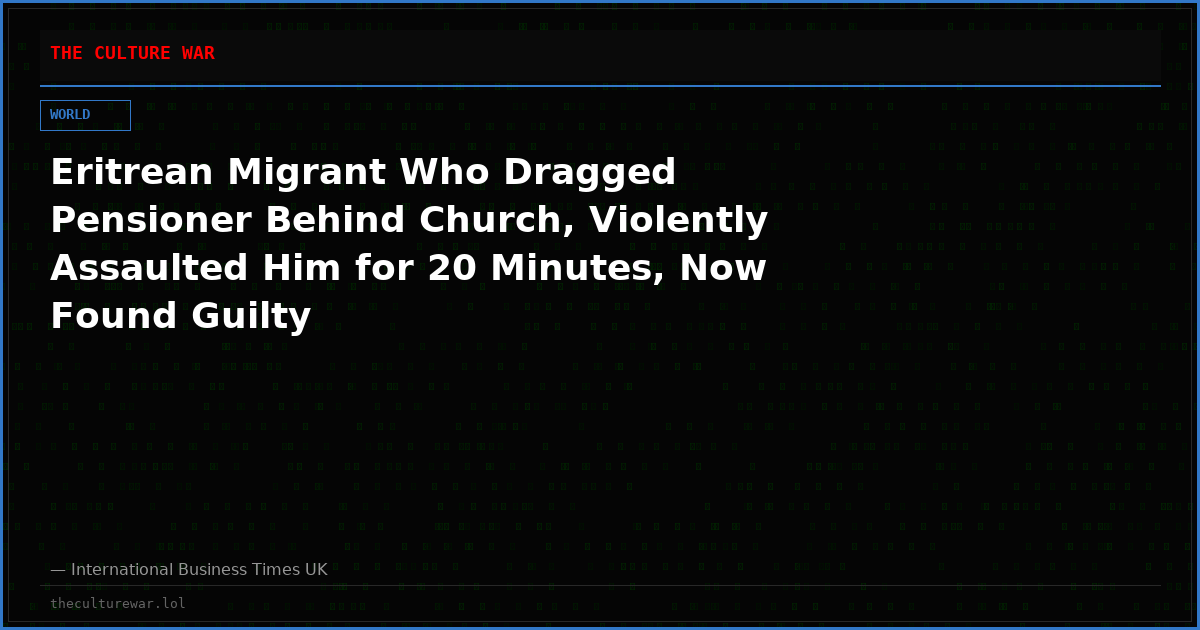 Eritrean Migrant Who Dragged Pensioner Behind Church, Violently Assaulted Him for 20 Minutes, Now Found Guilty