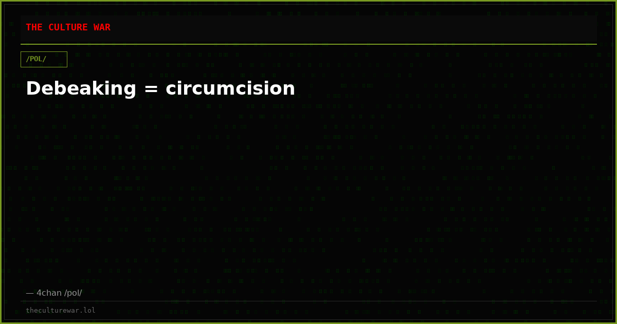 Debeaking = circumcision