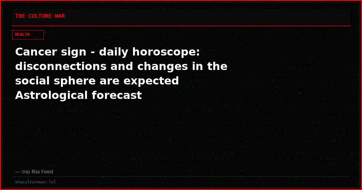 Cancer sign - daily horoscope: disconnections and changes in the social sphere are expected Astrological forecast