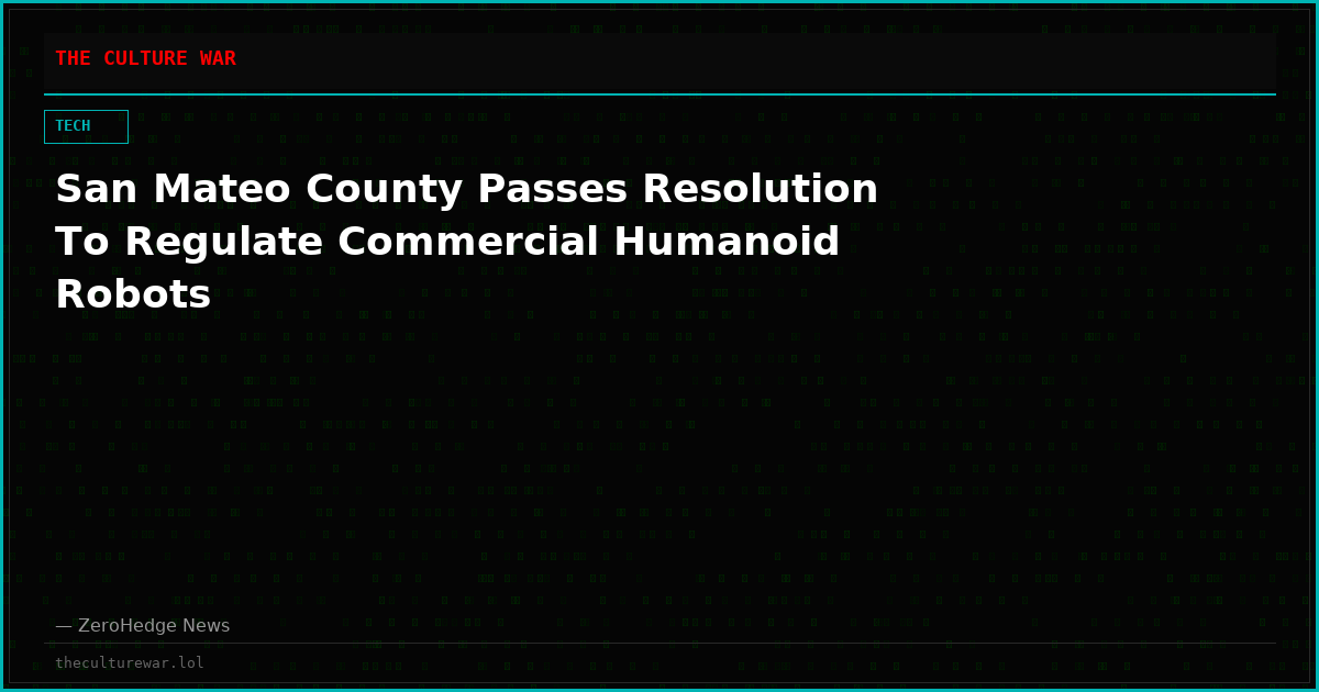 San Mateo County Passes Resolution To Regulate Commercial Humanoid Robots