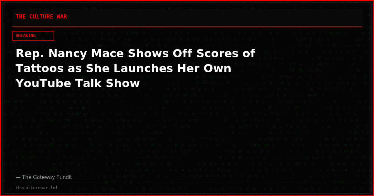 Rep. Nancy Mace Shows Off Scores of Tattoos as She Launches Her Own YouTube Talk Show