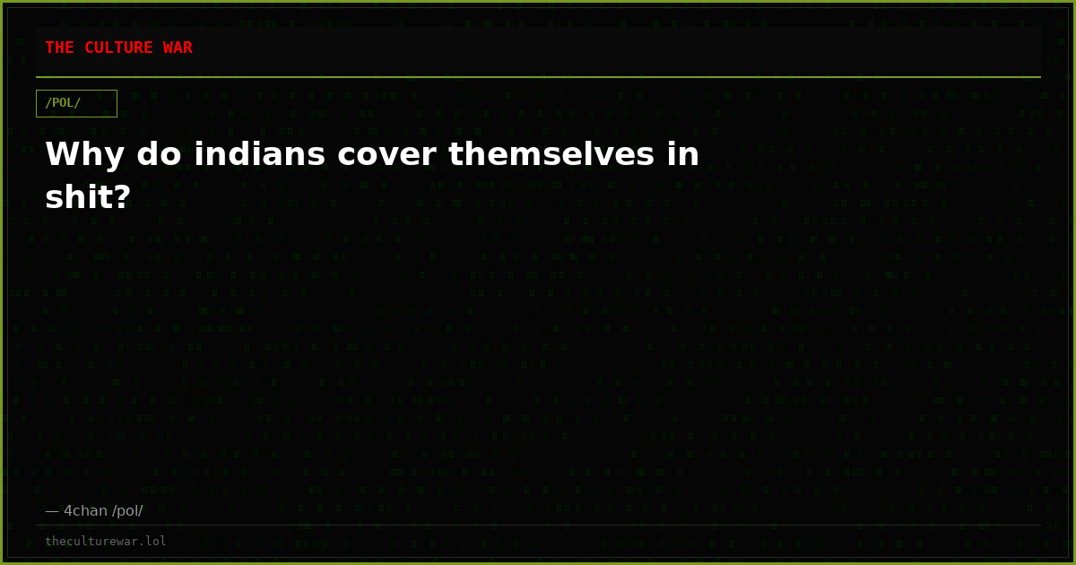 Why do indians cover themselves in shit?