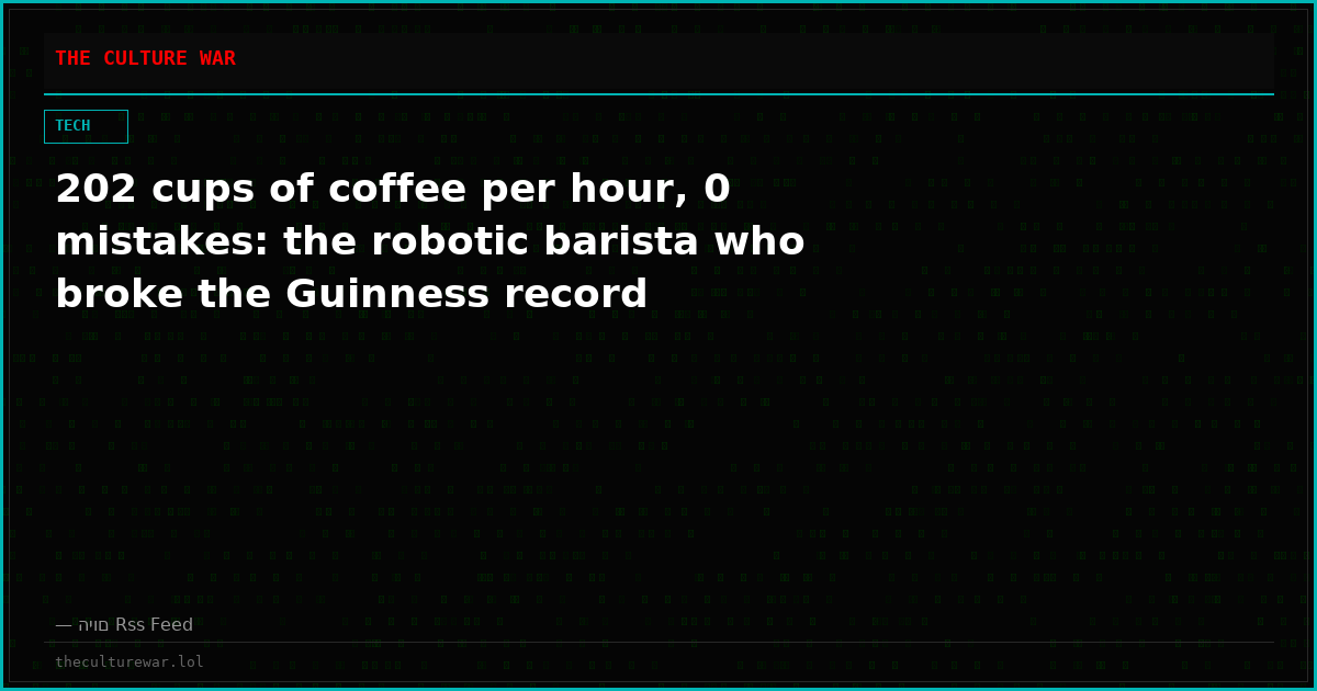 202 cups of coffee per hour, 0 mistakes: the robotic barista who broke the Guinness record