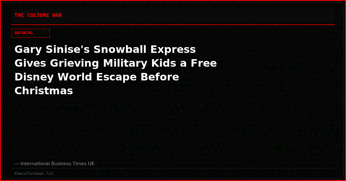 Gary Sinise's Snowball Express Gives Grieving Military Kids a Free Disney World Escape Before Christmas