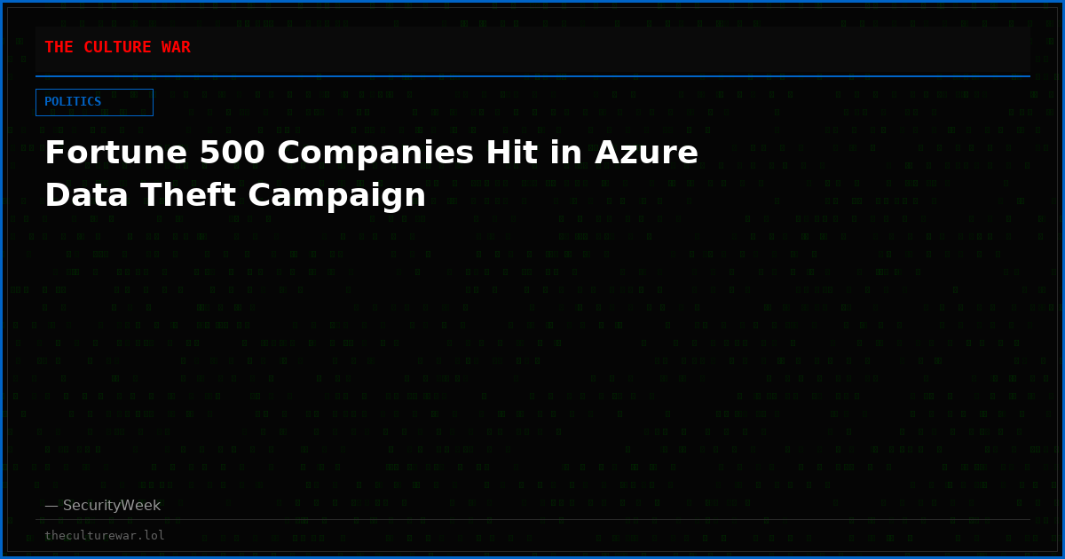 Fortune 500 Companies Hit in Azure Data Theft Campaign