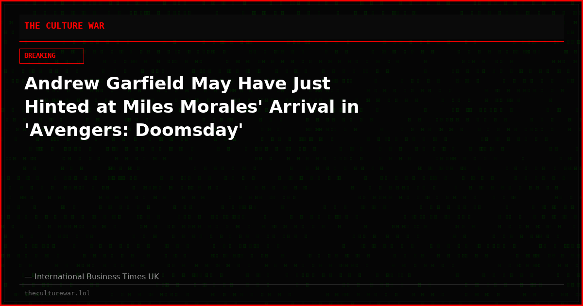 Andrew Garfield May Have Just Hinted at Miles Morales' Arrival in 'Avengers: Doomsday'