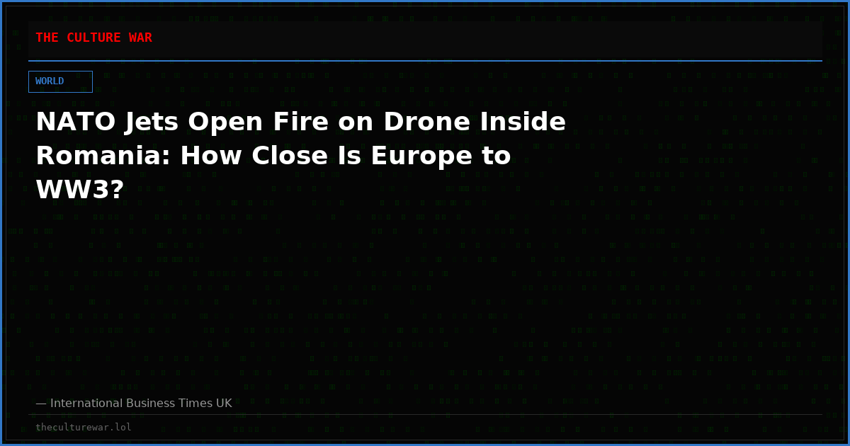 NATO Jets Open Fire on Drone Inside Romania: How Close Is Europe to WW3?