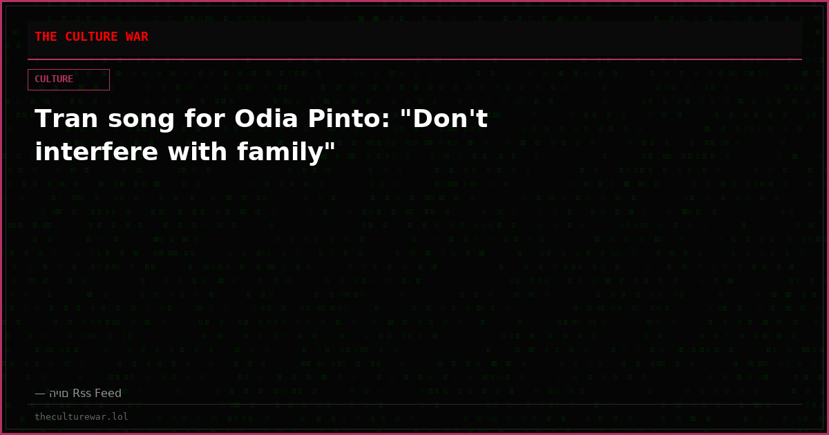 Tran song for Odia Pinto: "Don't interfere with family"