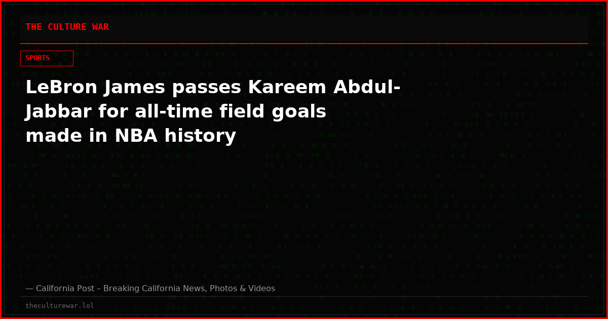 LeBron James passes Kareem Abdul-Jabbar for all-time field goals made in NBA history
