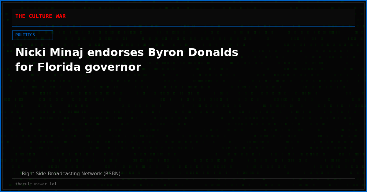 Nicki Minaj endorses Byron Donalds for Florida governor