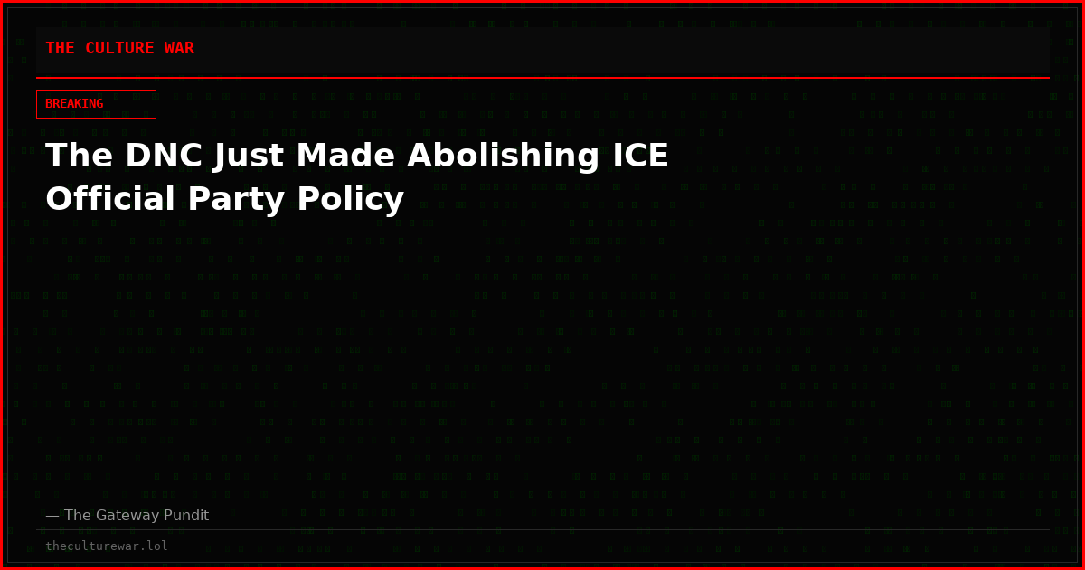 The DNC Just Made Abolishing ICE Official Party Policy